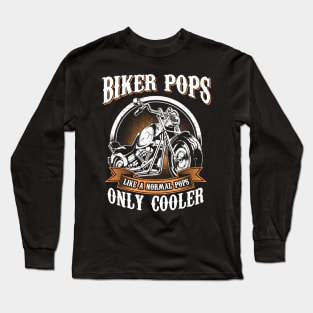 Only Cool Pops Rides Motorcycles T Shirt Rider Gift Long Sleeve T-Shirt